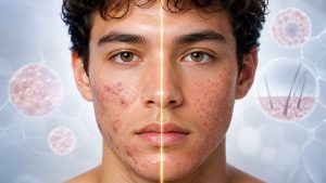 تصویری شاخص برای مقایسه تفاوت آکنه وفولیکولیت